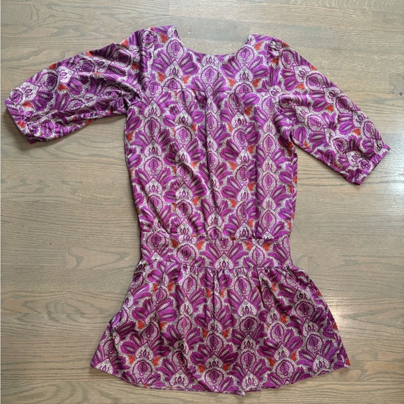 The Limited Purple Paisley Boho Short Sleeve Dress Womens medium - Picture 4 of 9